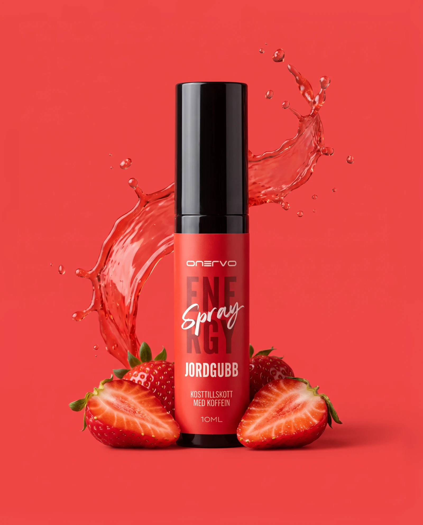 Onervo Energy Spray Truskawka 10 ml – butelka z truskawkami