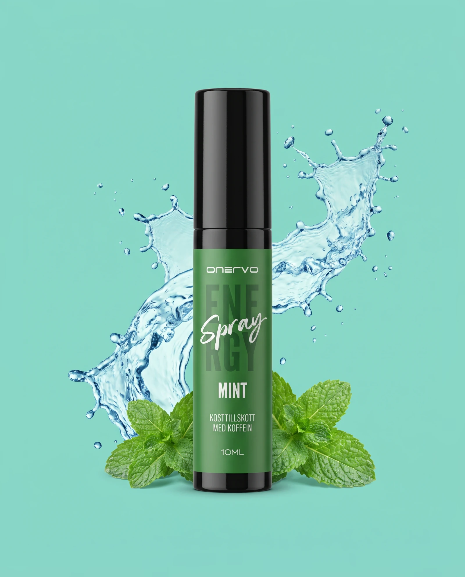 Onervo Energy Spray Mięta 10 ml – butelka z liśćmi mięty